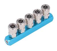 FTVOGUE Air Distribution Block, Aluminum Material, Pneumatic Manifold with Connector, Efficient Air Control for Various Applications (SML-5)