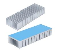 FTVOGUE Aluminum Heatsink Cooler, Anodized Aluminum Heat Sink Module 120 X 40 X 20mm, 2 Pack Slotted Cooling Radiator Board for CPU PCB Router Motherboard Industrial Control (With adhesive backing)
