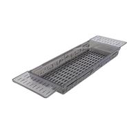 FTVOGUE Bathtub Tray Retractable Bath Shelf Caddy High Transparency PET Expandable 57 to 80cm Bathroom Storage Organizer with Easy Installation for Tub Bath Supplies (Transparent Grey)
