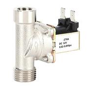 FTVOGUE Brass Solenoid Valve Bright Plated Mechanical Inlet Valve DC12V 2 Position 2 Way G1 Male to G1 4 Female for Bathtub Shower Water Pressure Control