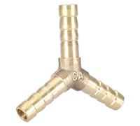 FTVOGUE Brass Y 3 Way Barbed Connector Joiner Fitting 6mm 8mm 10mm 12mm 14mm 16mm with 3 Ends Same Diameter for Air Water Oil Gas Fuel (6mm(4pcs))