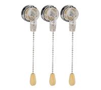 FTVOGUE Ceiling Fan Lamp Light Pull Chain Switch 3A 6A 125V DIY Installation For Ceiling Fans, Wall Lights, Made of Premium Pure Copper Metal and Hard Plastic (Chrome)