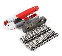 FTVOGUE Compression Tool Kit, Tool Steel Coaxial Crimping Pliers with 20 F Type Connectors for RG58 RG59 RG6 BNC, Adjustable Compression, Cable Stripper, for Installation Technicians