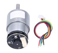 FTVOGUE DC Gear Motor with Encoder Copper Alloy Geared Motor 12V 6mm X 15.5mm D Shaft 11 Pulses Output for Vending Machines Copiers Equipment Automation (111RPM)