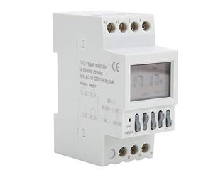 FTVOGUE Digital Timer Switch DIN Rail Timer AC220V 16A with 40 Program Groups 1 to 99s Ring Duration 1.6 Inch Display for Street Lights Factories Sign Lights and Equipment Control
