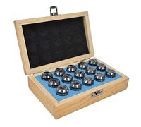 FTVOGUE ER25 Spring Collet Set, 15Pcs Carbon Steel Collets for CNC Milling with 2-16mm Clamping Range, High Precision Grinding for Engraving Machine & CNC Router