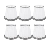 FTVOGUE Fabric Lampshade, 6pcs Pleated Lamp Shade for Table Lamp Floor Light, Universal Top Mounted Light Fixtures Accessories, Soft Lighting for Bedside Reading Relaxing