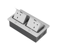 FTVOGUE Floor Socket with Bounce Protection, Dual UK Standard Outlets for