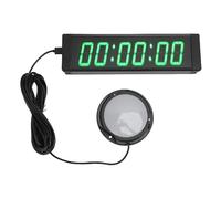 FTVOGUE Gym Timer, 1.5 Inch Green LED Display Count Up Count Down Race Timing Clock with Remote Control Wired Button, for Conference Room Competition Training