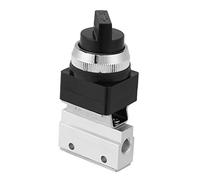 FTVOGUE Hand Control Valve Metal Pneumatic Valve 2 Position 2 Way G1 8 Thread Plunger Design 0.1 to 0.8MPa for Air Pipeline Control in Industrial Normal Pressure Systems