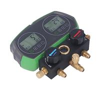 FTVOGUE HVAC Digital Manifold Gauge 2 Valve Set with 3 Color-Coded Hoses, 90 Refrigerants NIST Standard, for AC Pressure and Detection