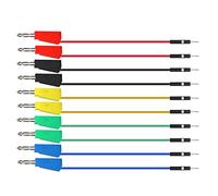 FTVOGUE Jump Wire Silicone Test Lead Set, 10PCS Banana Plug Jumper Wire 30cm, 5 Color Coding, Flexible PA Silicone Cable for Multimeter Breadboard Electronics Projects