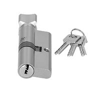 FTVOGUE Key Cylinder, Aluminum Iron Alloy Lock with Polished Finish, Durable Indoor Lock Core for 35-50mm Doors, Includes 3 Keys