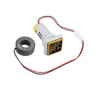 FTVOGUE LED Display Voltmeter, 22mm Digital Voltage Current Meter Indicator for Car Motorcycle, 0-100A 60-500V Red LED with High Accuracy (Yellow)