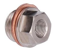 FTVOGUE M18x1.5 to 1/8NPT Sensor Adapter Fitting 1/8 NPT Sensor Adapter Kit /8 NPT Connector Iron Plated CNC Machined with Gasket for Boost Oil Water Temperature