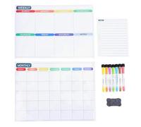 FTVOGUE Magnetic Dry Erase Calendar Set Monthly Weekly Daily Planner Whiteboard with 8 Markers for Refrigerator Kitchen Office Home School
