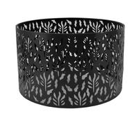 FTVOGUE Metal Hollow Lampshade, Iron Art Water Grass Leaf Design, Modern Decorative Table Lampshade for E27 E14 Bulbs (Black)