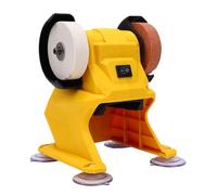 FTVOGUE Mini Bench Grinder, Permanent Magnet Full Copper Motor with Coarse Fine Grinding Wheels and Metal Protective Covers, Fit for Battery