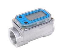 FTVOGUE Mini Digital Flowmeter 10-200L 1 NPT Fuel Meter with Modular Design Compact Structure High Accuracy HD Display for Measuring Kerosene Gasoline (Blue LLW-25)