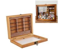 FTVOGUE Miniature Bookshelf, Handmade Solid Wood Stress Reliever with 196 Folded Books, for Desk Decor Living Room Bookstore Coffee Shop (Single Bookshelf)