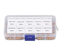 FTVOGUE Monolithic Ceramic Capacitor Assortment Kit, Ceramic Capacitor Set 300PCS Fixed Disc Capacitors 10 Values 10pF to 100nF DC50V for Bypass Circuits Electronics Repair