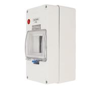 FTVOGUE Outdoor Circuit Breaker Box, 4 Way IP66 Power Distribution Enclosure with Indicator Light for Solar Car Charging Stations Construction Sites