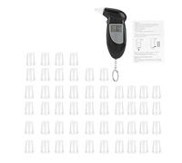 FTVOGUE Personal Breathalyzers, Digital LCD Screen Alcohol Breath Tester Portable Keychain Breath Analyzer with Mouthpieces Replacement(With 50 breathing mouths)