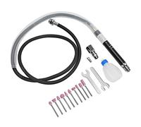 FTVOGUE Pneumatic Pencil Die Grinder Kit Air Powered Micro Engraving Tool with 10 Grinding Heads 1/8in Collet for Metal Wood Carving Polishing
