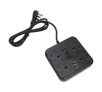 FTVOGUE Power Strip, 40W Fast Charger Power Strip with Intelligent USB Black Large for Home Office Desk Travel, Multiple Charging Options, Stable Structure, Long Service Life