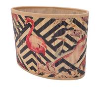 FTVOGUE Printed Lamp Shade, Bambusoideae Iron Elliptical Bedside Lamp Shade, E27 E14 Cover, Flamingo Print, 23 X 12.5 X 17.5 Cm for Table Lamps Chandeliers Pendant Lights