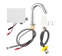 FTVOGUE Sensor Faucet, G1/2in Thread Automatic Induction Water Tap with Control Box and Soft Bubbler for Bathroom Kitchen Hotel Public Basin (Battery Powered-Low Model)