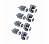 FTVOGUE Shower Door Rollers 8pcs Set, Quiet Smooth Replacement Sliding Rollers for Steam Cabin Quadrant Unit 304 Stainless Steel POM 25x5mm 10mm to 12mm Glass Hole Single Wheel