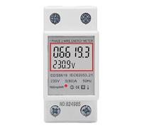 FTVOGUE Single Phase Energy Meter LCD Digital Electricity Meter PC Housing 5A 80A DIN Rail Mount Accurate Active Power Reading for Commercial Panels and Shops (Without Backlit)