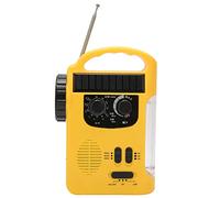 FTVOGUE Solar Crank Emergency Radio AM FM SW with LED Flashlight Reading Light USB Charging for Camping Emergency (Yellow)