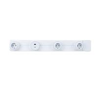 FTVOGUE Track Mounted Socket 60cm Under Cabinet Power Strip with 3 Outlets USB A USB C and Flame Retardant PC for Office Kitchen Home