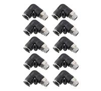 FTVOGUE Tube Fittings, PVC Pneumatic Connectors, L Shape Right Angle Quick Connect 10pcs, External Thread for Automation Equipment (6-01)