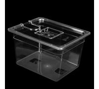FTVOGUE Vacuum Container with Lid Food Grade PC Vacuum Culinary Container 11.71L Large Capacity Calibration Marks 210°F for Sous Vide Cooking Home Kitchens and Meal Prep