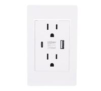 FTVOGUE Wall Outlet with USB and Type C Port 15A Electrical Receptacle Outlet PC Retardant Anti Overload Fire Prevention for Home Bedroom Living Room (#1)
