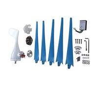 FTVOGUE Windmill Generator Aluminum Alloy Wind 300W DC24V 5 Blade Blue Nylon Fiber Rotor for Home Farm Boat Off Grid Power Use (DC12V)