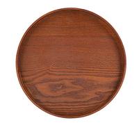 FTVOGUE Wood Serving Tray Round Natural, Coffee & Tea Supplies Tea Tray Wooden Plate Tea Food Server Dishes Water Drink Platter(30 * 30cm)