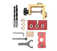 FTVOGUE Woodworking Hole Locator, Aluminum Alloy Dowel Drill Guide Kit, Quick Positioning for Different Thickness, Self Centering Drilling Locator for Woodworking Users
