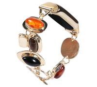 FTWIND Compatible for Fitbit Luxe Bracelet Band for Women - Stylish Toggle Clasp Link Replacement Bands, Stone-Inlaid Jewelry Wristband, Golden heart-shaped buckle, Cupid's arrow, Chain Strap