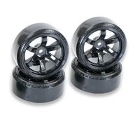 FTX Banzai Drift Tyre and Wheel Set 1/10 Scale 4pc Black FTX6599