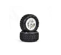 FTX Carnage Mounted Wheel and Tyre Complete Pair Chrome 1/10 FTX6310C