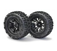 FTX Carnage Mounted Wheel Tyre Complete Pair 1/10 Scale 2.8 Inch Black FTX6310B