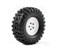 FTX Outback Pre-Mounted Steel Look Lug Tyre 1/10 Scale White 12mm Hex FTX8172W
