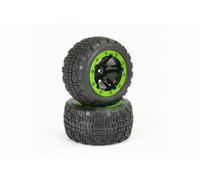 FTX Tracer Truggy 1/16 Complete Wheel and Tyre Pair Green FTX9765G