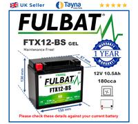 Fulbat Gel Battery - FTX12-Bs