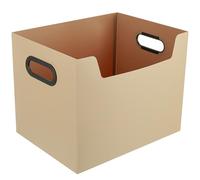 FTYEBDNC Plastic Desktop Organiser Box, Collapsible Storage Office Stationery Box/Brown/32 * 24 * 25Cm