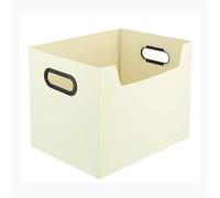 FTYEBDNC Storage Tray Desktop Organiser Box Stackable Stationery Receipt for Home Office Small,Coffee,S/Beige/L26*W19*H20Cm